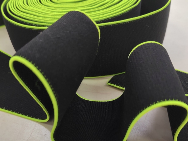 Резинка 5 см черная/салатовая