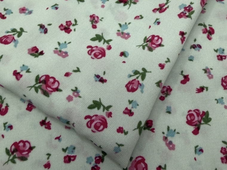 Ткань Софт дизайн розочки на мятном
