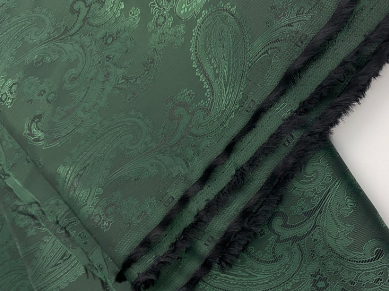 Подкладка поливискозная огурцы темно-зеленая