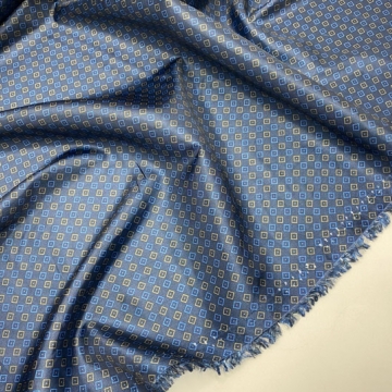 Ткань подкладочная ромбики на темно-синем фоне