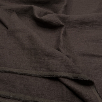 Лён с эффектом мятости коричневый