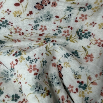 Муслин дизайн цветочки на белом