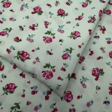 Ткань Софт дизайн розочки на мятном