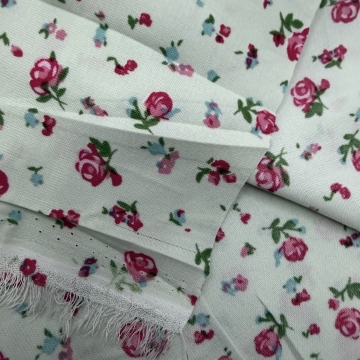 Ткань Софт дизайн розочки на мятном